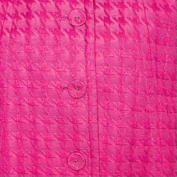 Linea By Louis Dell’Olio Houndstooth Check Cotton Jacquard Swing Jacket Sz XS/S - Picture 5 of 8